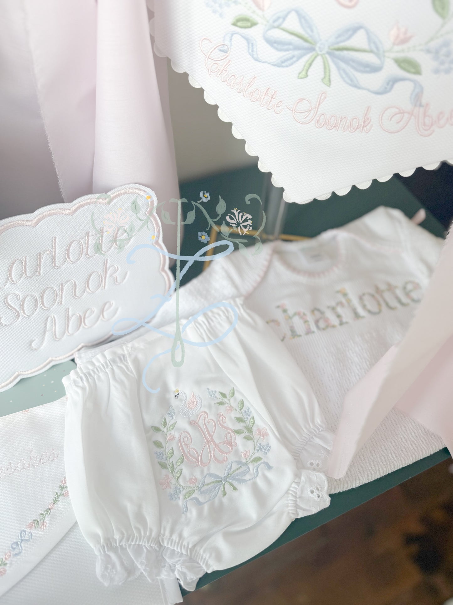 Monogrammed Eyelet Trim Bloomers