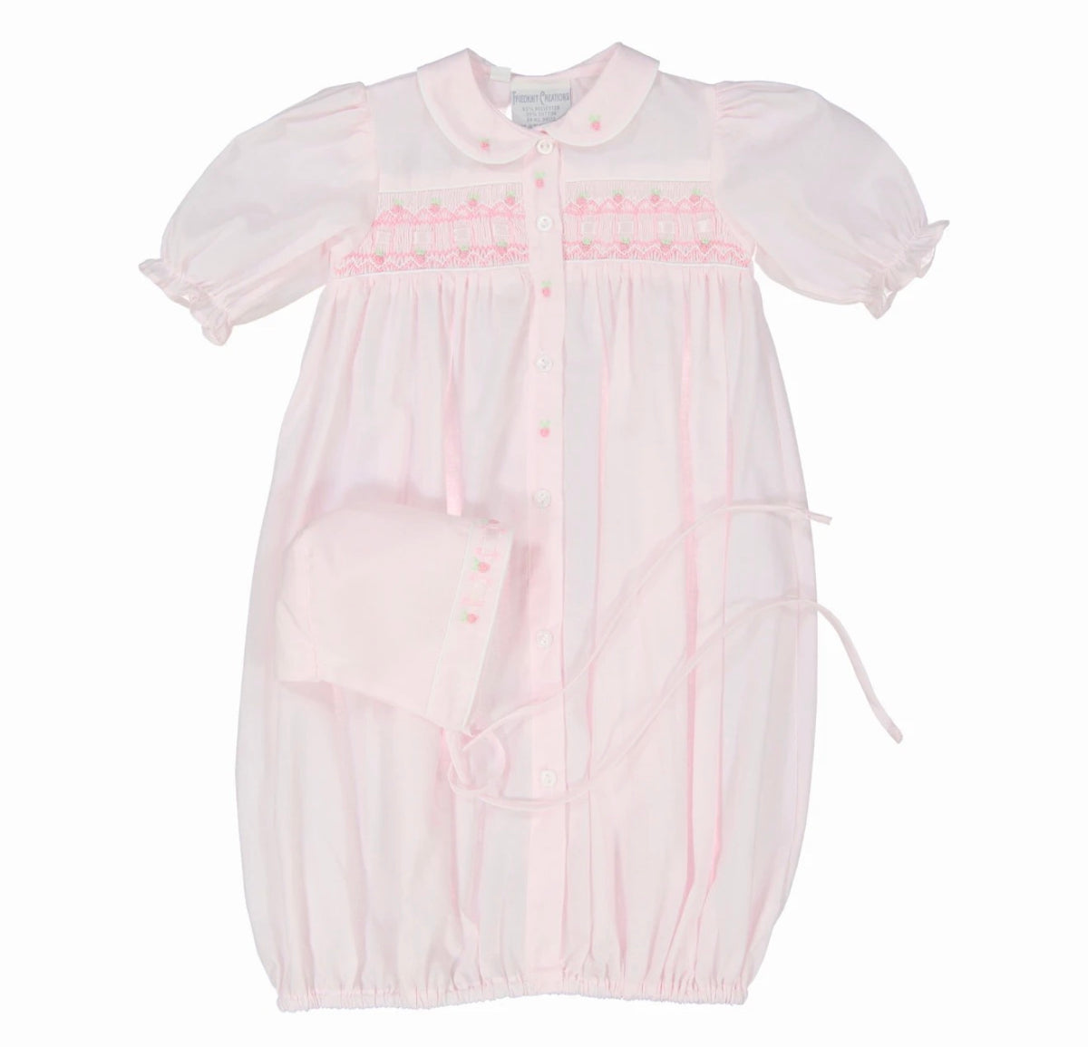 Preemie Smocked Ribbon Take Me Home Gown with Bonnet