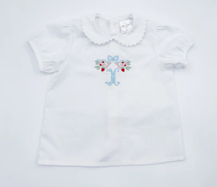 Girls' Woven Scalloped Collar Shirt for Fall