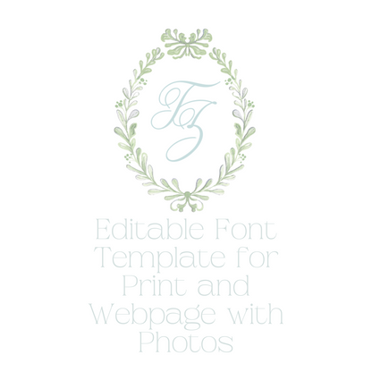 Editable Print and Webpage Font Template with Photos