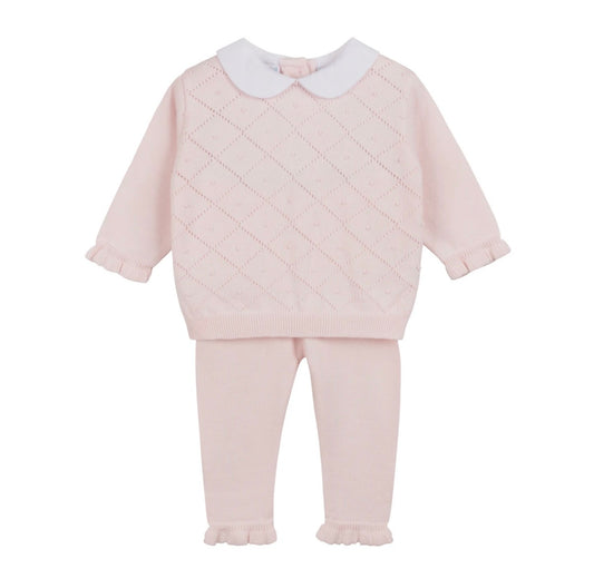 Girls Peter Pan Diamond Knit Set