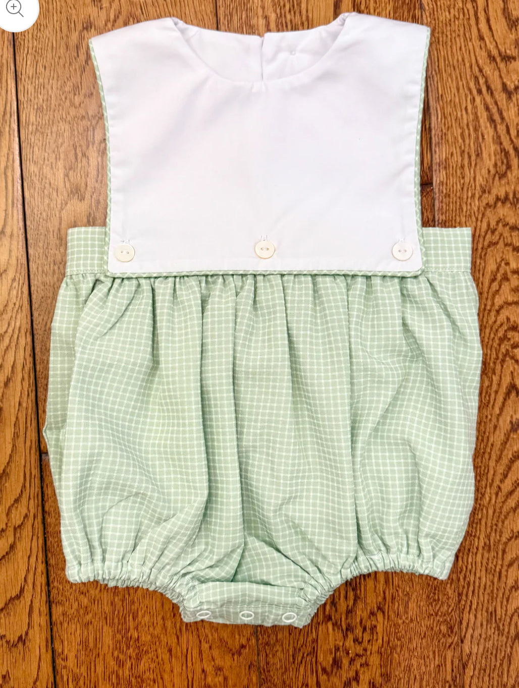 Light Green Gingham Boys' Bubble