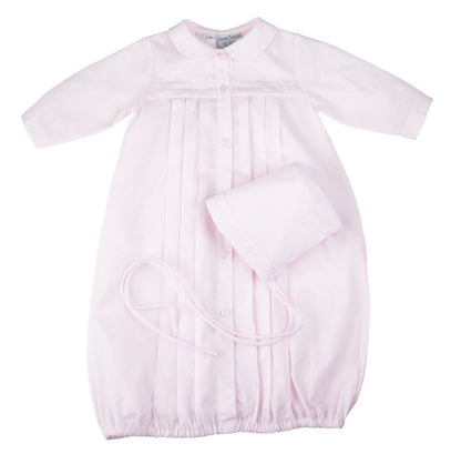 Girls Dot Embroidered Take Me Home Gown with Bonnet