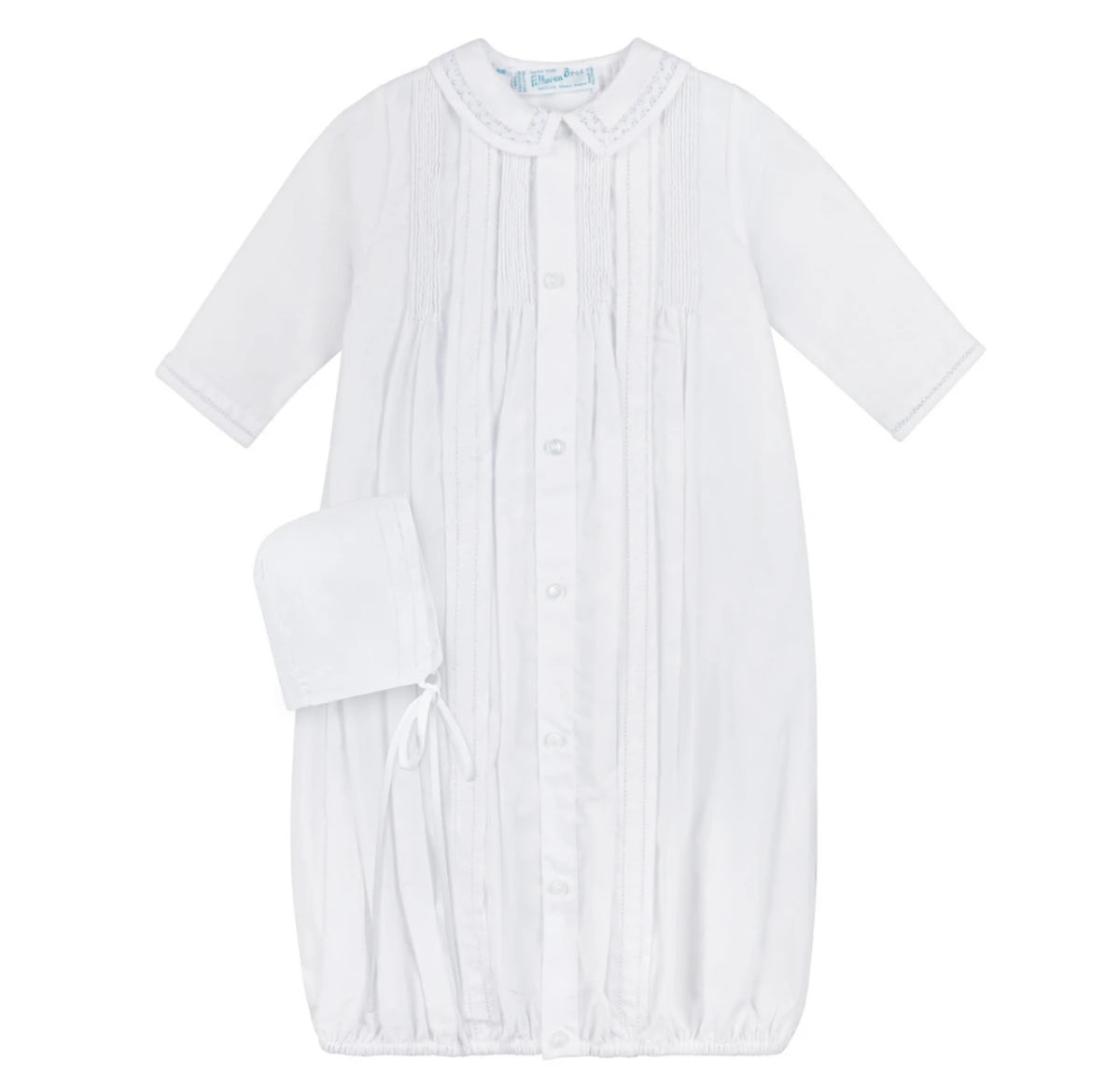 Boys Pintuck Yoke Take Me Home Gown with Bonnet