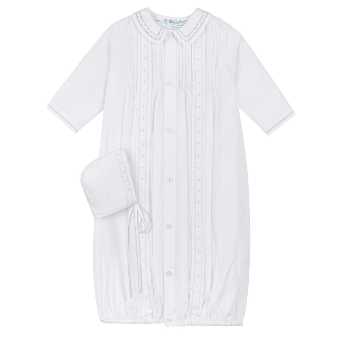 Boys Pintuck Yoke Take Me Home Gown with Bonnet