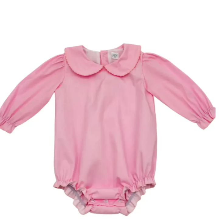 Pink Woven Long Sleeve Bubble