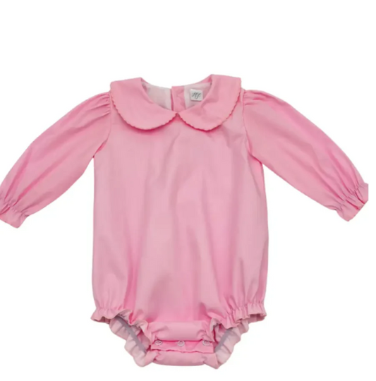 Pink Woven Long Sleeve Bubble