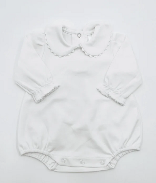 Girls' Long Sleeve Scalloped Trim Bubble