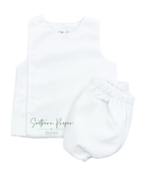 Unisex Picot Trim Diaper Set
