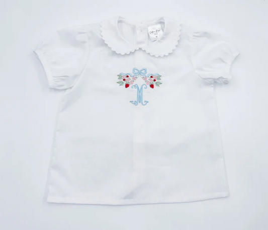 Girls' Woven Scalloped Collar Shirt for Fall