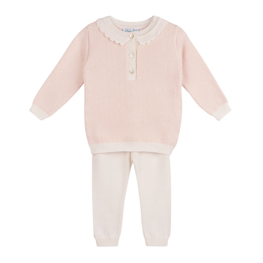 Girls Peter Pan Diamond Knit Set